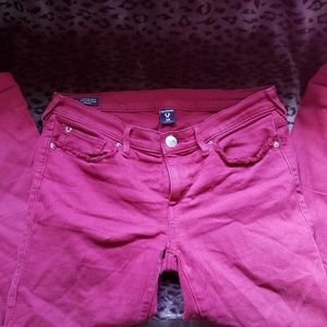 True Religion Casey Burgundy Skinny Jeans